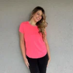 Remera Basic microperforada 9055'3 rosa fluor