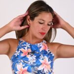 Crop top Big Fine 1110'2 flores naranja