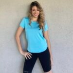 Remera Basic microperforada 9055'3 celeste