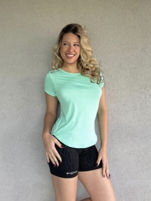 Remera Basic microperforada 9055'3 verde agua