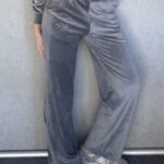 Pantalón recto de plush 2515'5 gris