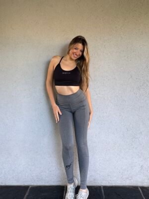 Calza con bolsillo 7777'6 gris c/fucsia