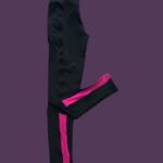Calza con bolsillo  7777'1 negro con fucsia